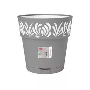 Flower pot Stefanplast Gaia Ø30×29 cm grey — plastic plant pot for indoor and outdoor use
