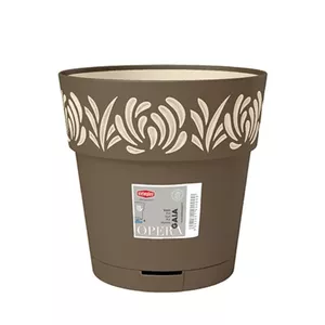 Flower pot stefanplast Gaia Ø30×29 cm brown — round plastic planter