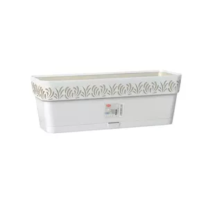 Flower box stefanplast Gaia 50×18×17 cm white – lightweight outdoor planter