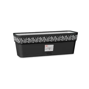 Flower box Stefanplast Gaia 50×18×17 cm black — plastic planter for balcony and windowsill