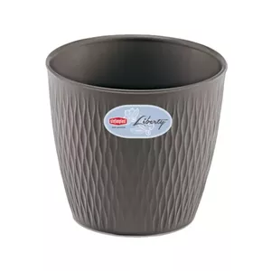 Flowerpot stefanplast Liberty Ø25×23 cm grey — plastic plant pot, indoor/outdoor