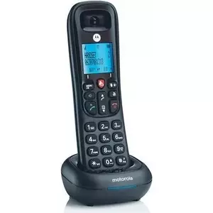 DECT telefons Motorola CD4001 — bezvadu klausule, zvanītāja ID, skaļruņa režīms, 1,8" displejs, 50 ierakstu tālruņu grāmata, melns