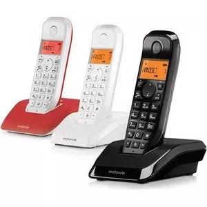 Комплект беспроводных телефонов Motorola S1203 Trio DECT, 3 трубки, цифровой стационарный телефон