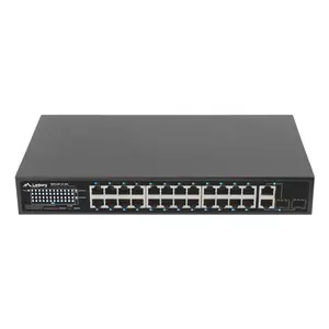 Неуправляемый коммутатор Lanberg RSFE-24P-2C-250 Gigabit Ethernet 26 портов PoE 1U черный