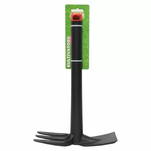 Cultivator with hoe BESK 9128480 black – garden cultivator with integrated hoe, compact handheld design