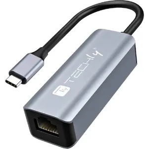 USB 3.1 Type-C to RJ45 Adapter TECHLY IDATA-USB-ETGIGA-CA — Gigabit Ethernet