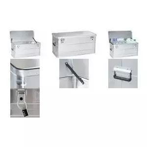 Storage box allit AluPlus Box >S< 90 silver – small aluminium mounting/organiser box
