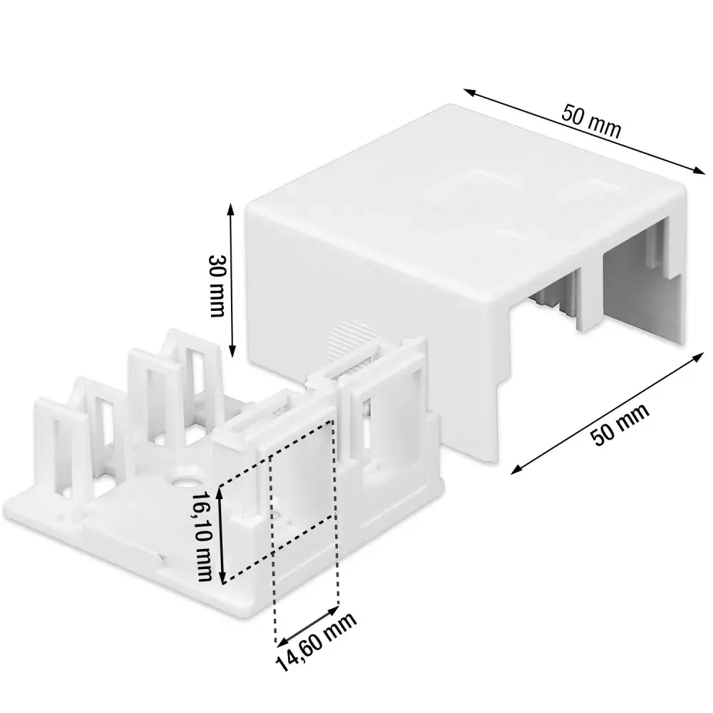 Izplatīšanas kaste Techly 2-Port Keystone Jack Surface Mount Box Photo 4