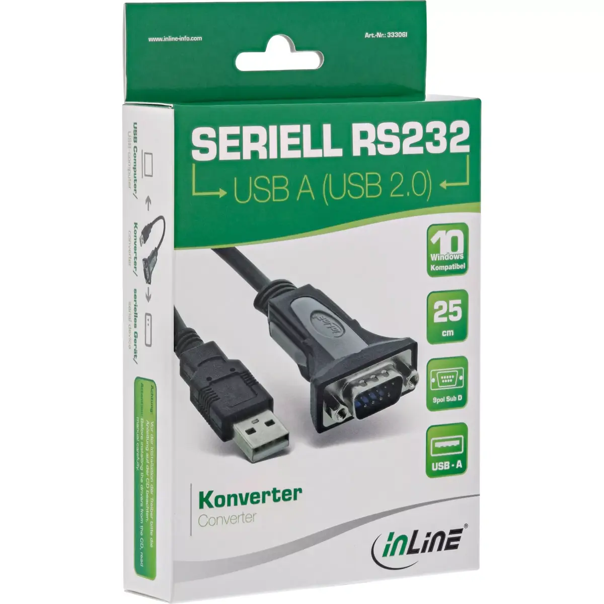 USB 2.0 uz seriālo adapteri InLine 33306I Photo 2