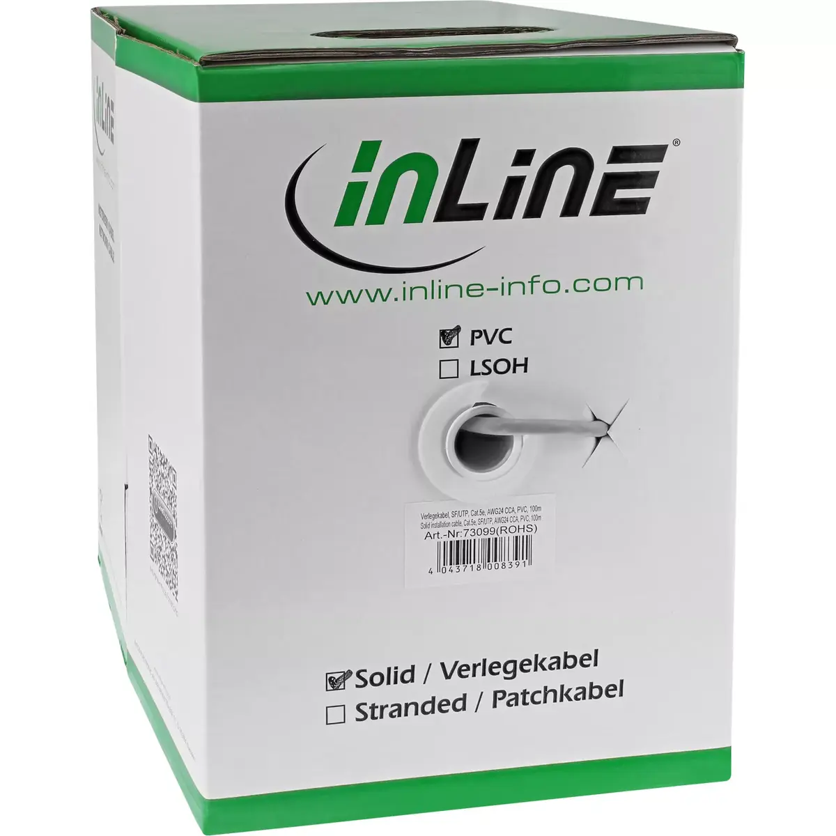 Кабель InLine Solid Installation SF/UTP Cat.5e AWG24 CCA Photo 2