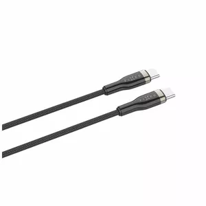 USB-кабель в оплетке FIXED FIXDB-CC12-BK 100W, чёрный, нейлоновая оплётка, поддержка USB-C/PD