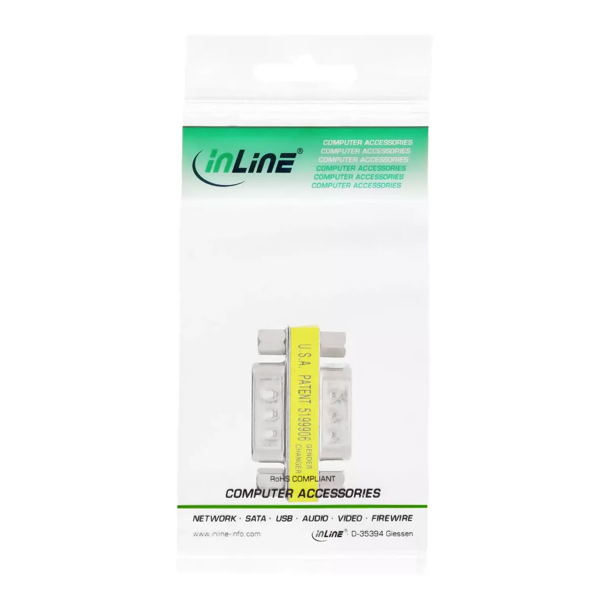 InLine Gender Changer Serial Adapter DB9 male / male Photo 3