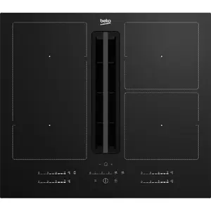 Beko HIXI 64700 UF Черный Встроенный 60 cm Плита с зонами индукции 4 зона(ы) Встроенный капюшон