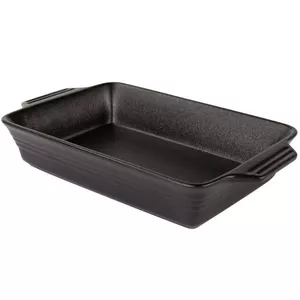 Rectangular baking dish LAMART LT9213 2.5 L heat-resistant glass, 38.7×22.5×7 cm, black