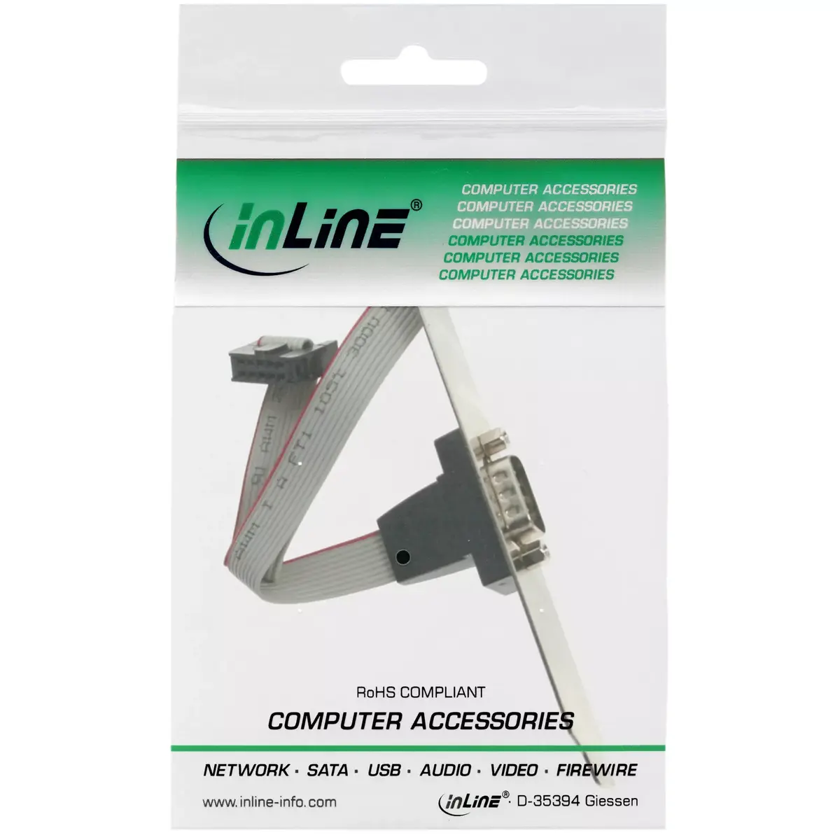 InLine Serial slot bracket 9-pin male to 10-pin internal connector Photo 2