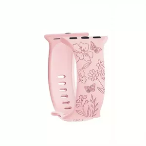Силиконовый ремешок Riff Butterfly для Apple Watch 42/44/45/49 мм, розовый