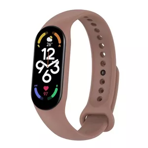 Силиконовый ремешок Riff для Xiaomi Mi Band 3/4/5/6/7 — кофейно-коричневый