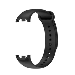 Силиконовый ремешок Riff для Xiaomi Mi Band 8/9 — черный, сменный браслет