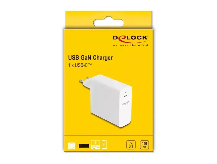 Зарядное устройство DeLOCK USB GaN 140W PD 3.1 Photo 3