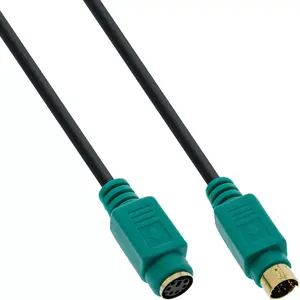 InLine PS/2 Cable M/F 3m Black/Green Golden Contacts