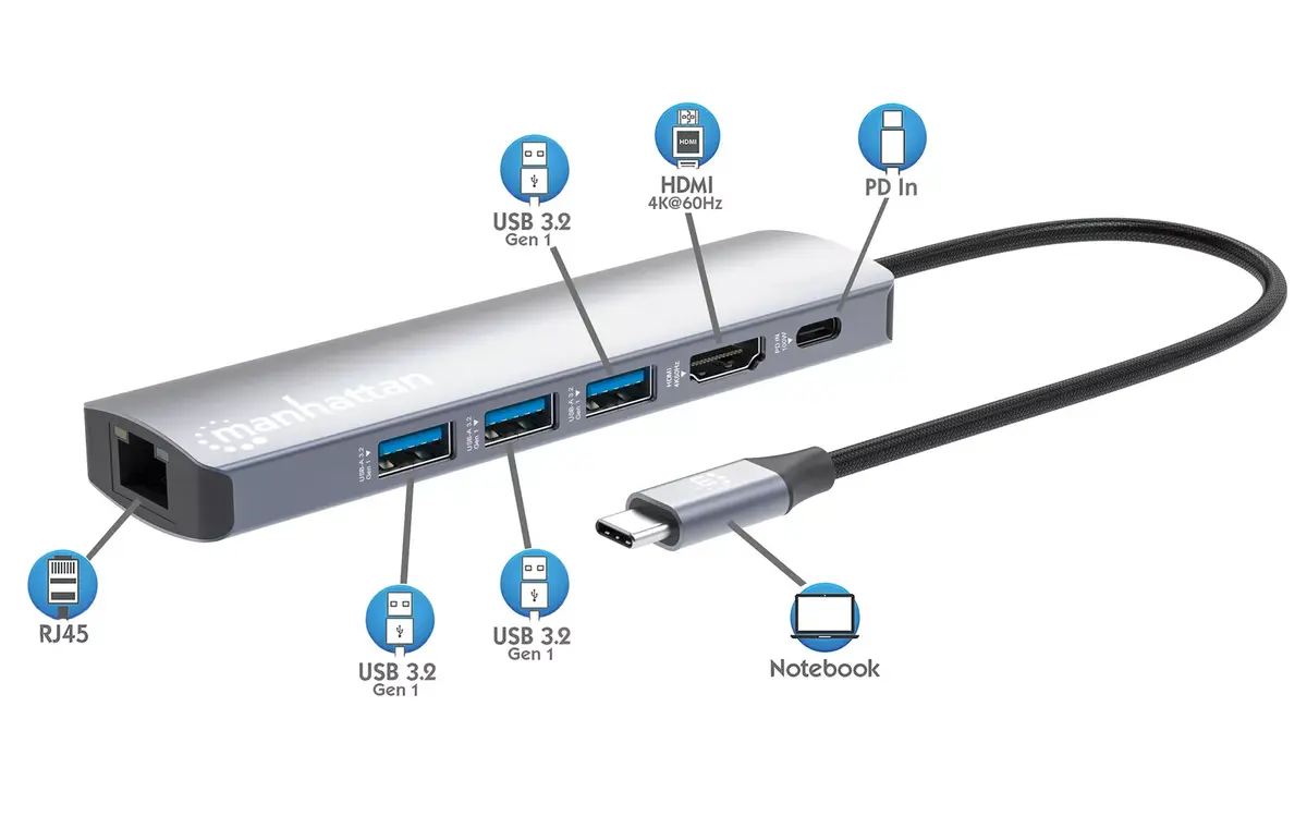 USB-C Док/Хаб Manhattan 153959 Photo 8