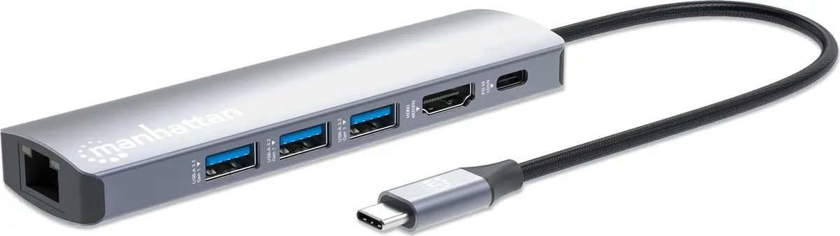 Manhattan 6-in-1 USB-C dokstacija ar HDMI