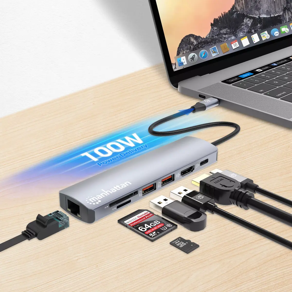 Док-станция Manhattan USB-C PD 7-в-1 4K Photo 7