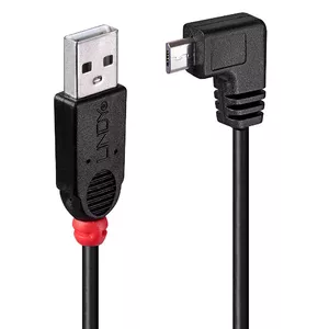 USB 2.0 Cable Type A to Micro-B 90 Degree Right Angle Lindy 0.5m