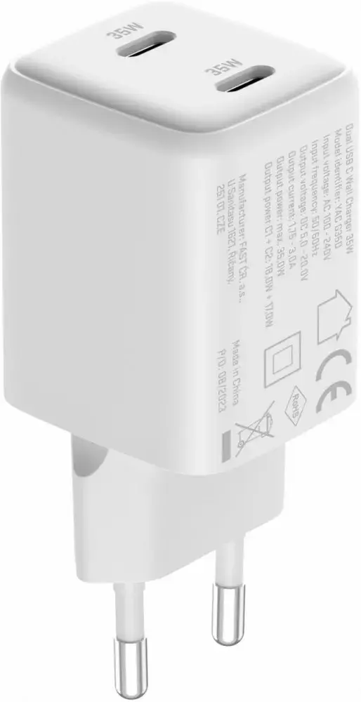YENKEE G35D USB-C Wall Charger 2x18W PD 3.0 Photo 4