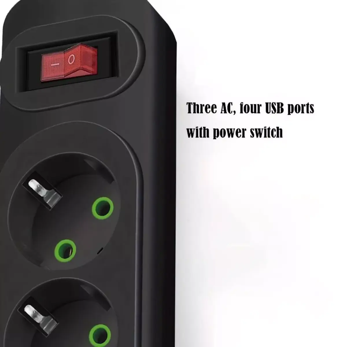 Удлинитель Riff RF-F23U — 3 розетки, 3 USB-A, 1 USB-C Photo 4