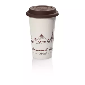 De’Longhi DLSC057 travel mug 350 ml Brown, White Ceramic