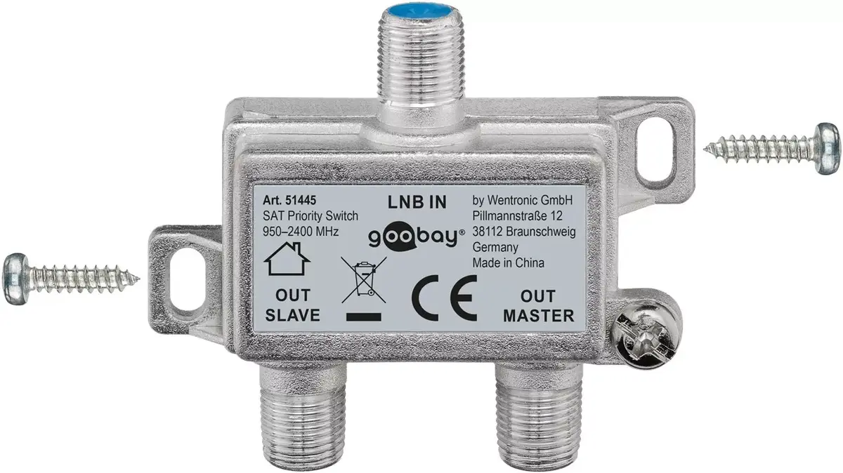 Kabeļu dalītājs Goobay SAT Priority Splitter Photo 2