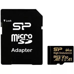 Silicon Power memory card microSDXC 64GB High Endurance + adapter