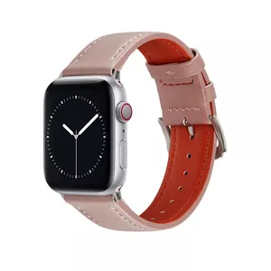 Кожаный ремешок Riff для Apple iWatch 42/44/45/49 мм RF-LEATH42-PP Пудрово-розовый