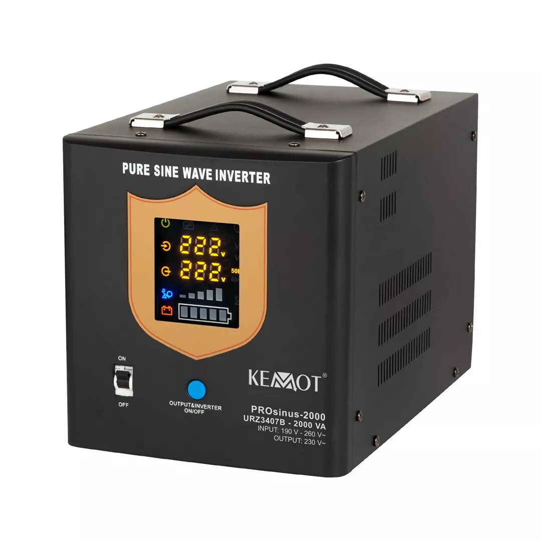 Nepārtraukta barošana KEMOT PROsinus-2000 2000VA/1200W 12V→230V