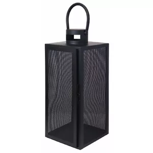 Lantern ArtFlow Aura 17×16×40 cm black — decorative outdoor lantern, metal and glass, 17×16×40 cm