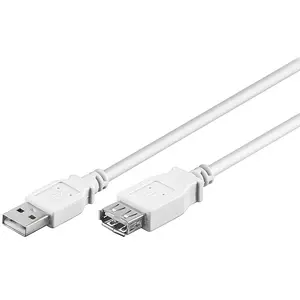 USB 2.0 A M/F Cable Goobay 96196 0.3m White
