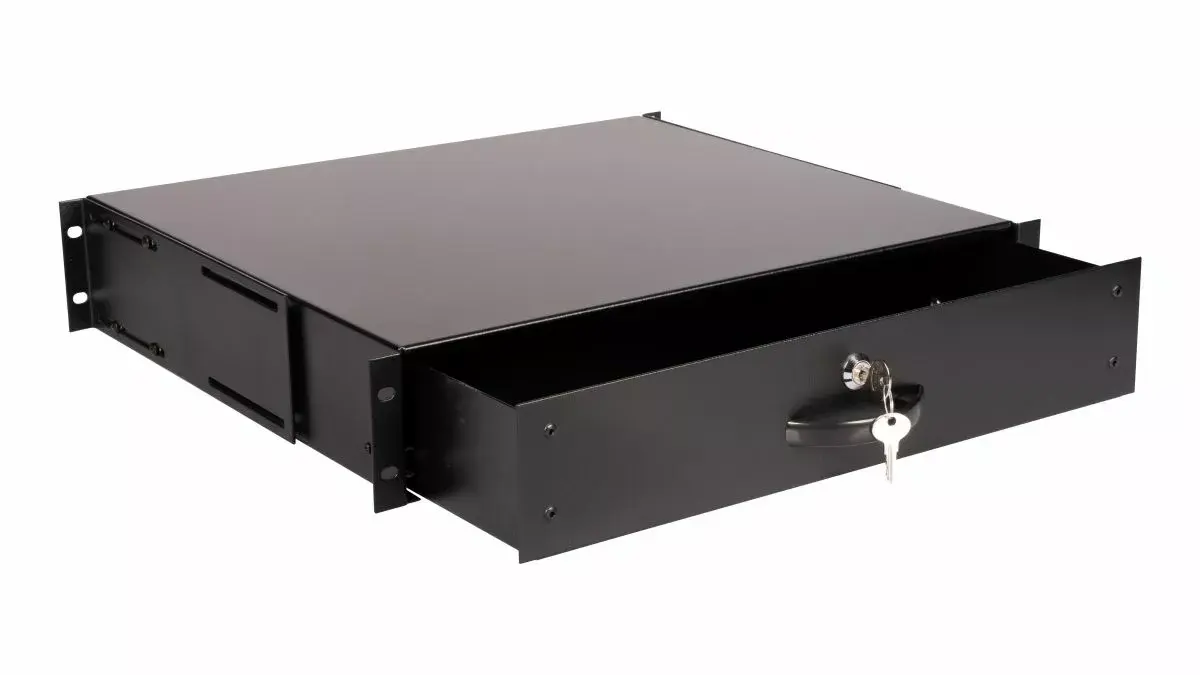 Atvilktņu bloks Equip Lockable Drawer 19' 2U RAL9005 Black Photo 2