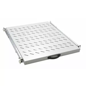 Sliding rack shelf EQUIP 19", 1U, 800 mm depth, light grey