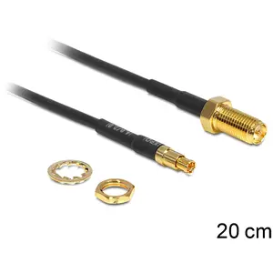 Coaxial cable DeLOCK 88483 RG-174 0.2 m RP-SMA TS-9 Black
