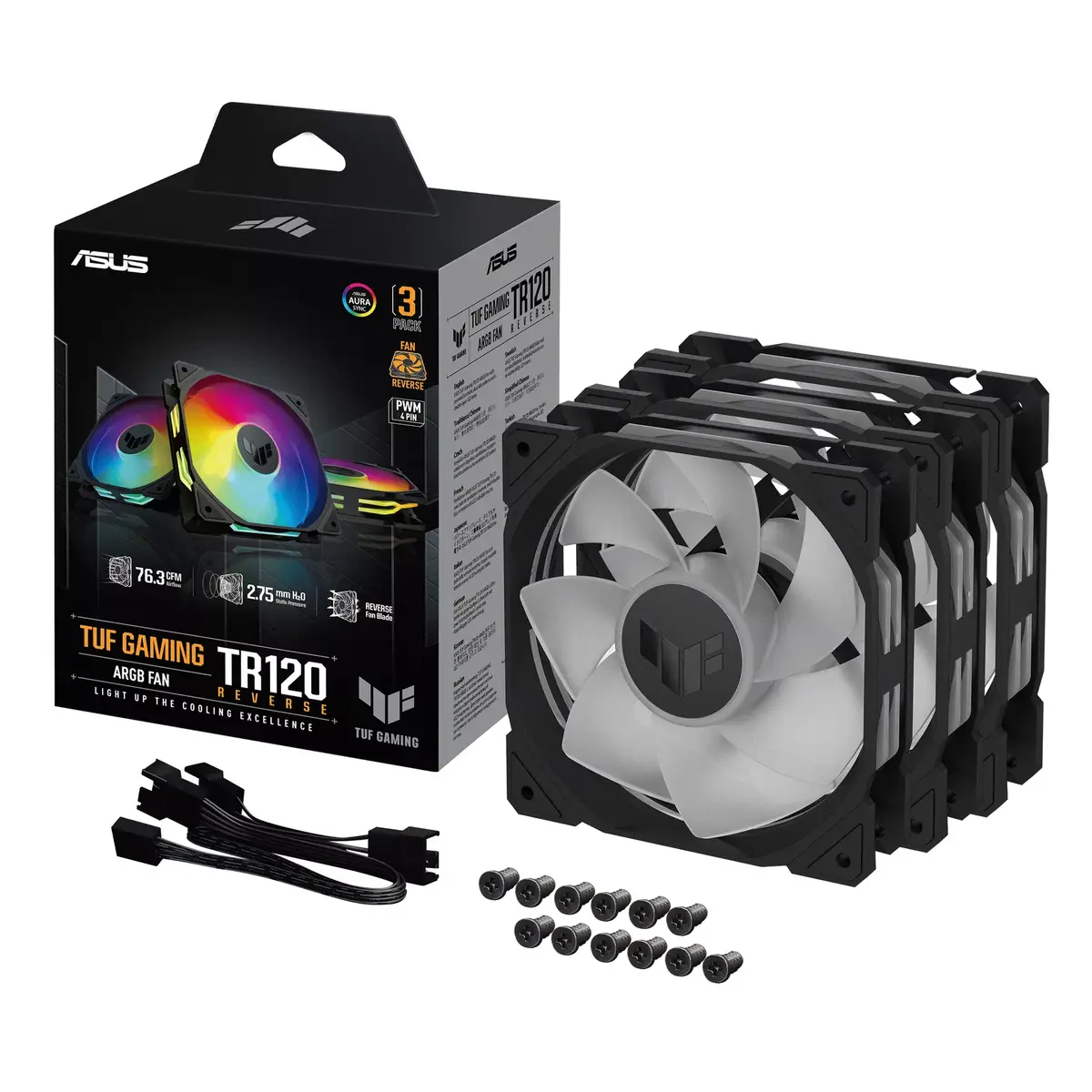 Fan ASUS TUF Gaming TR120 ARGB Reverse — 3×120 mm Photo 9
