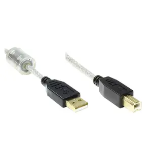USB Cable Alcasa 2510-2TQ USB 2.0 1.8m USB A USB B Black
