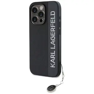Phone case Karl Lagerfeld KLHCP15XPSAKDGCK Saffiano Rhinestone for iPhone 15 Pro Max, Black