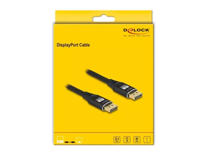 DeLOCK DisplayPort kabelis 8K 60 Hz 1 m Photo 3