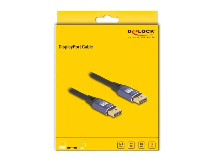 DeLOCK DisplayPort kabelis 8K 60 Hz 3 m Photo 3