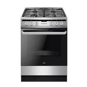 Cooker AMICA 618GES2.33HZpTaF(Xx) 58465 — electric-gas, 4 burners, stainless steel, Energy class A