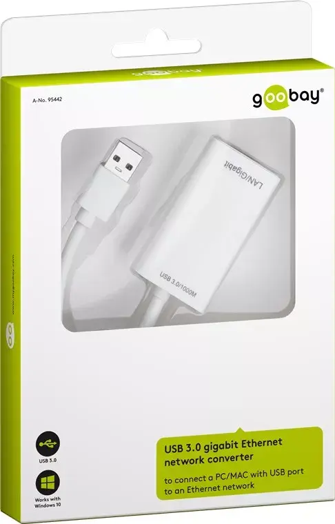 USB 3.0 Gigabit Ethernet Network Converter Goobay 95442 Photo 2