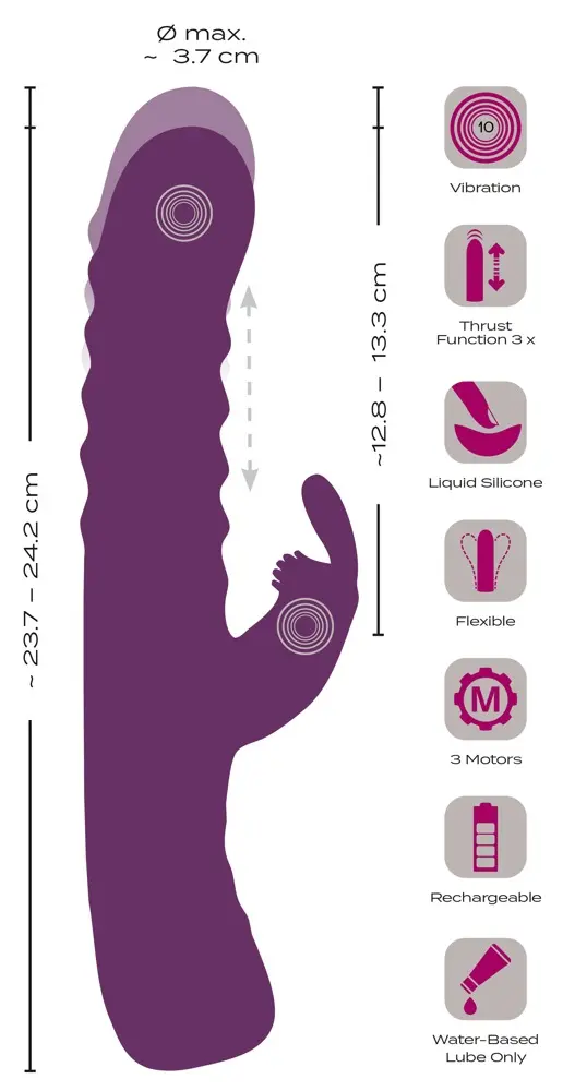 Trušīša vibratoru Javida Silicone Purple —