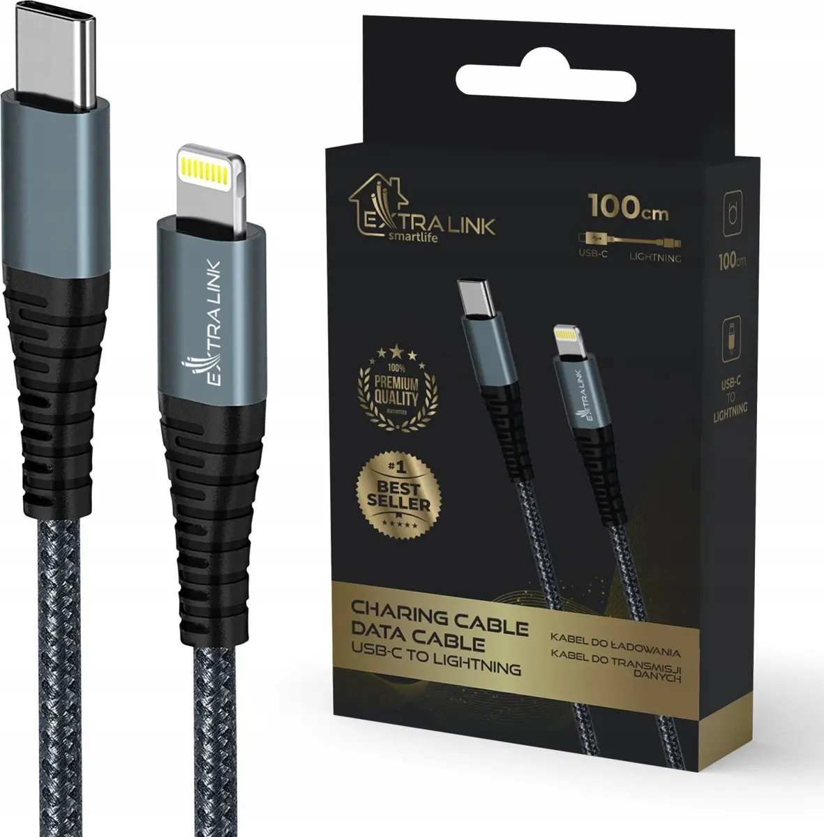 Extralink Smart Life 27W USB-C–Lightning kabelis Photo 2