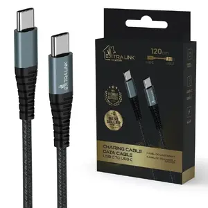 Кабель Extralink USB-C—USB-C Smart Life 60W 120 см PVC 5V 2.4A/3A серый